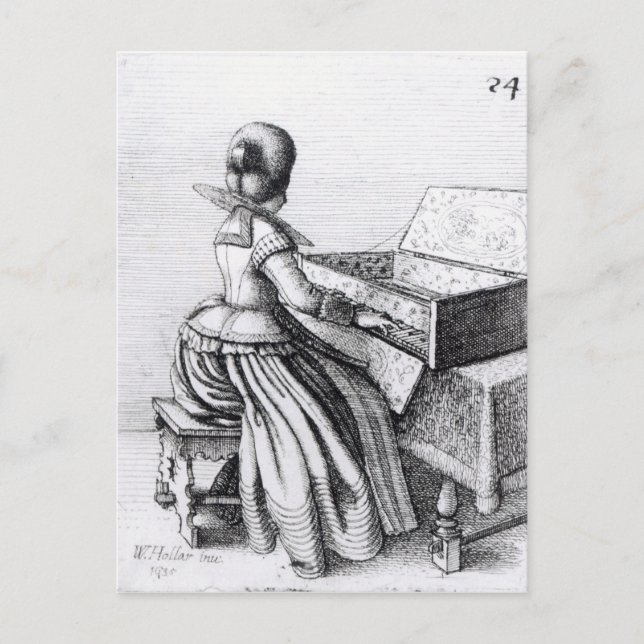 Carte Postale Femme jouant à un clavier, 1635 (Devant)