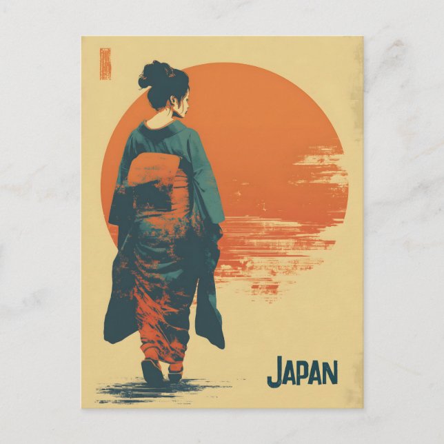 Carte Postale Femme kimono vintage (Devant)