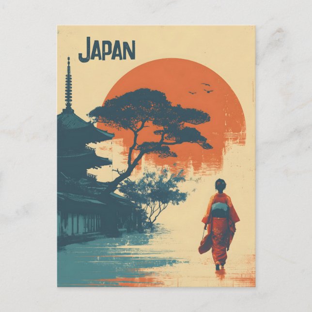 Carte Postale Femme kimono vintage (Devant)