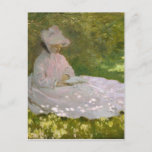 Carte Postale Femme Lecture Springtime Monet<br><div class="desc">Printemps 1872,  Walters Art Museum</div>