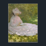 Carte Postale Femme Lecture Springtime Monet<br><div class="desc">Printemps 1872,  Walters Art Museum</div>