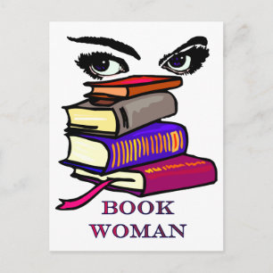 Carte postale femme livre