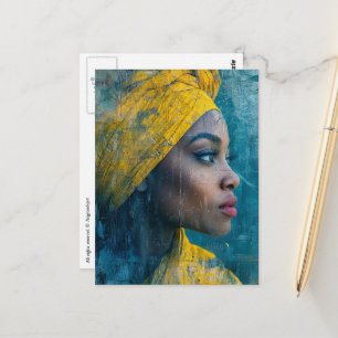 Carte Postale Femme magnifique portant du jaune