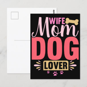 Carte Postale femme-maman-amoureuse-des-animaux-chien-carte-de-v