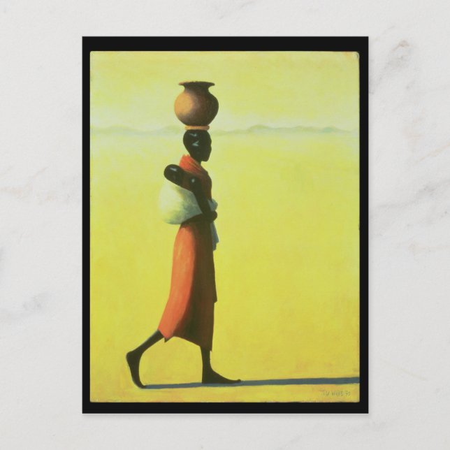 Carte Postale Femme marchant 1990 (Devant)