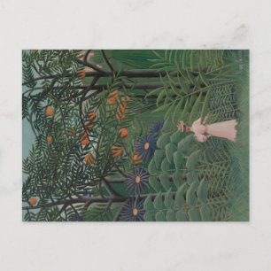 Carte Postale Femme marchant dans une forêt exotique, Henri Rous