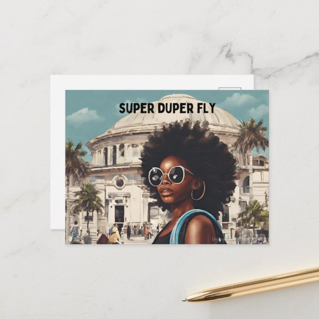 Carte Postale Femme Noire (Devant/Arrière en situation)