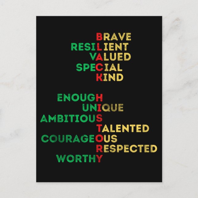 Carte Postale Femme noire Africaine Américaine mélanine femmes s (Devant)