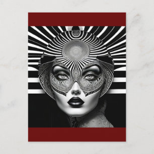 Carte Postale femme noire et blanche
