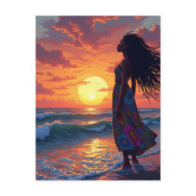 Femme noire sur la plage