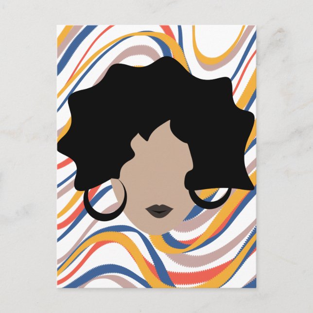 Carte Postale Femme Ondulée Histoire Noire Coiffeuse Beauté Visa (Devant)