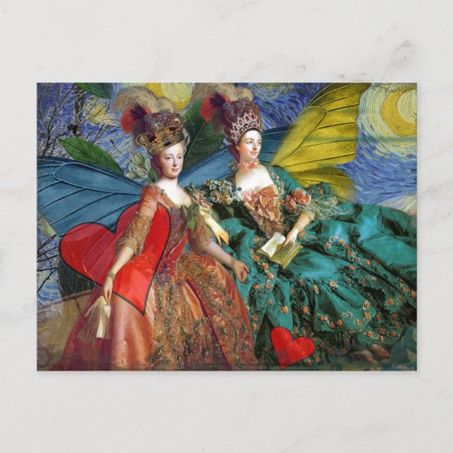 Carte Postale Femme Papillon Capricieuse Gémeaux Gothique Classi (Devant)