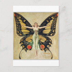 Carte Postale Femme papillon Leyendecker