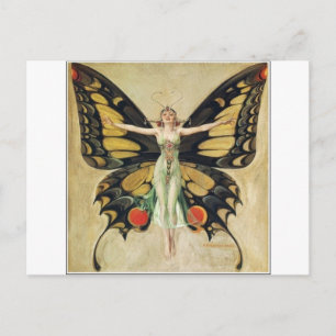 Carte Postale Femme papillon Leyendecker