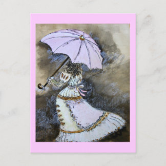 Carte Postale Femme parapluie