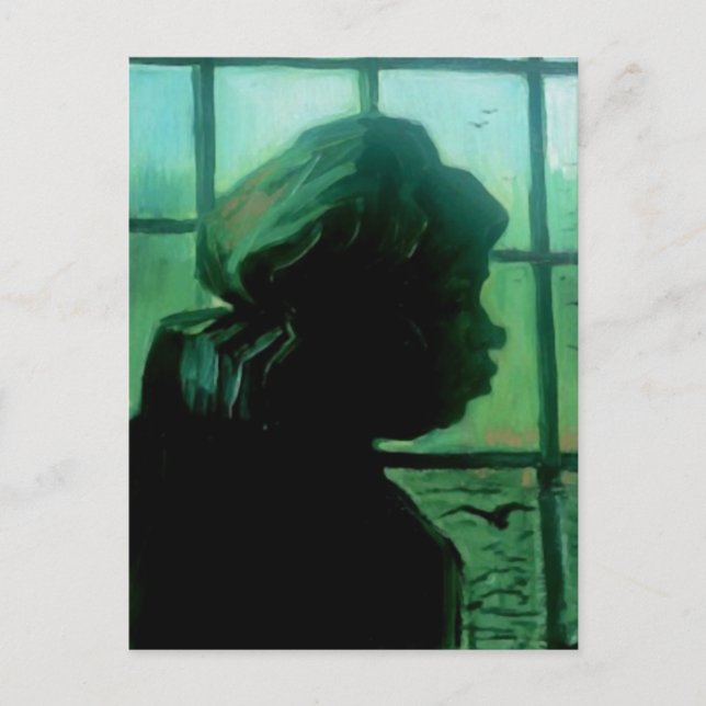Carte Postale Femme paysanne contre la fenêtre, Van Gogh Art (Devant)