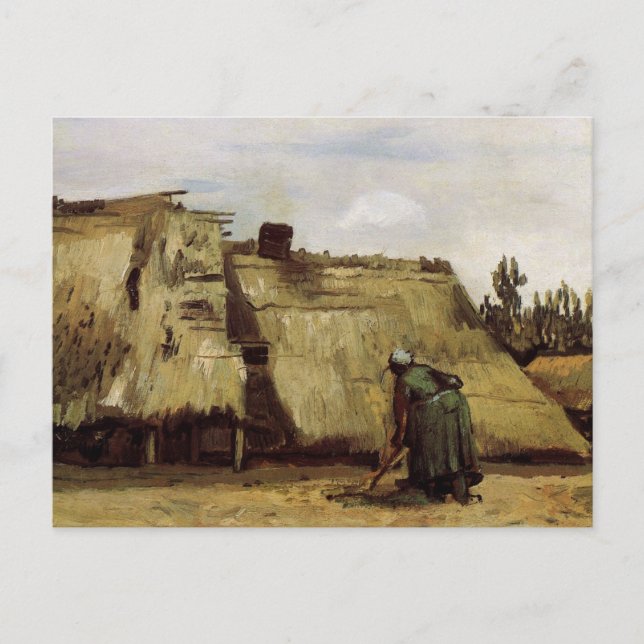 Carte Postale Femme paysanne creusant le chalet par Vincent van  (Devant)
