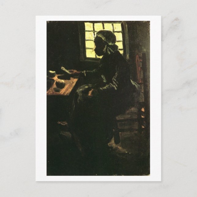 Carte Postale Femme paysanne prenant le repas, Vincent van Gogh (Devant)