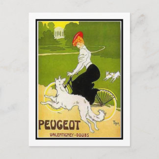 Carte Postale Femme Peugeot avec chien