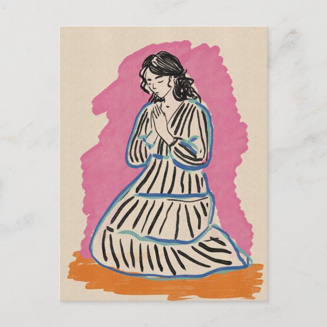 Carte Postale Femme priante (Devant)