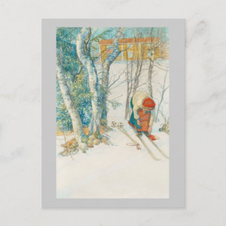 Carte Postale Femme Putting on Skis - Skidloperskan