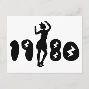 Carte Postale Femme rétro 80