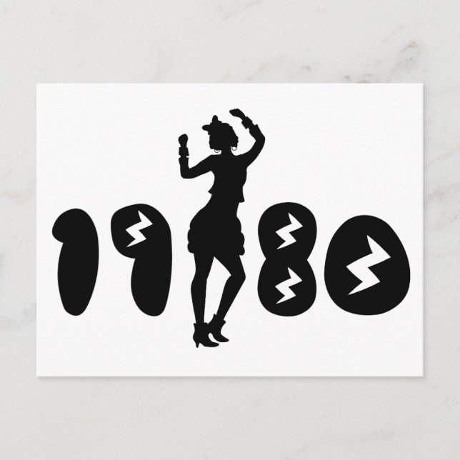 Carte Postale Femme rétro 80 (Devant)
