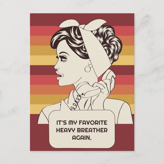 Carte Postale Femme rétro-texte personnalisée (Devant)