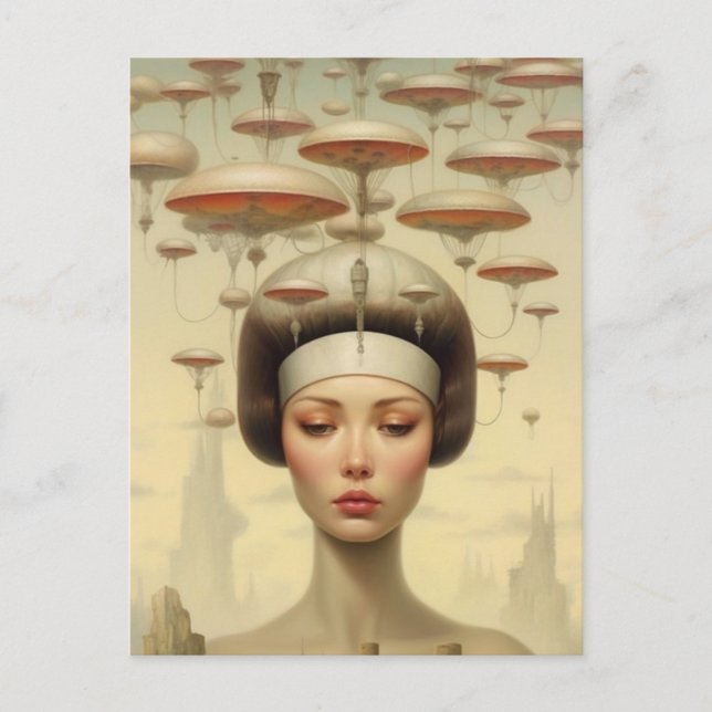 Carte Postale Femme Scifi Steampunk (Devant)