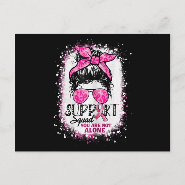 Carte Postale Femme Soutien Squad Messy Bun Pink Warrior (Devant)