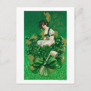 Carte Postale Femme Souvenir de la Saint Patrick sur la scène de