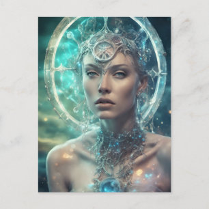 Carte Postale Femme spatiale Belle Scifi
