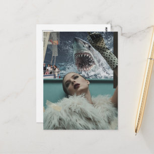 Carte Postale Femme surréaliste et collage de surveillance de re