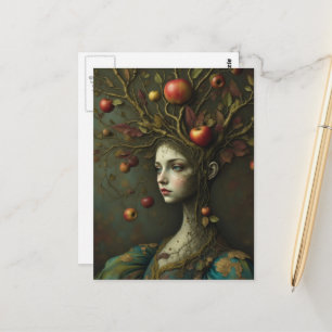 Carte Postale Femme surréaliste pommier