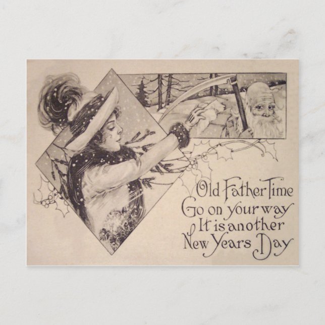 Carte Postale Femme Temps Père Faux Cythère (Devant)