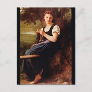 Carte Postale Femme tricot par William-Adolphe Bouguereau