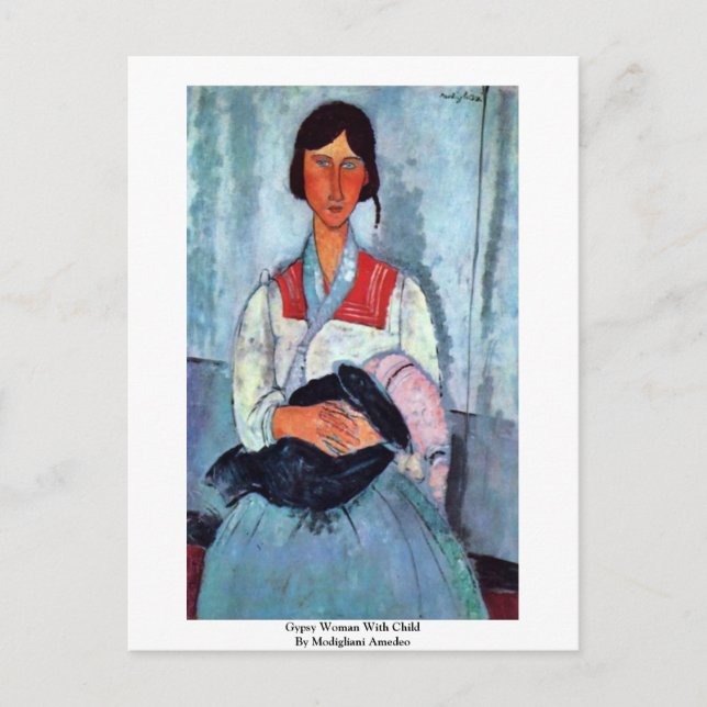 Carte Postale Femme Tzigane Avec Enfant Par Modigliani Amedeo (Devant)