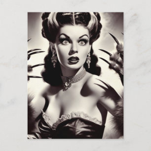 Carte Postale Femme vampire gothique vintage