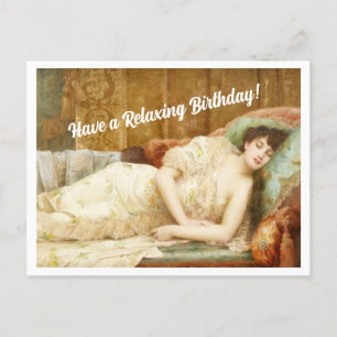 Carte Postale Femme Victorienne Vintage Joyeux Anniversaire