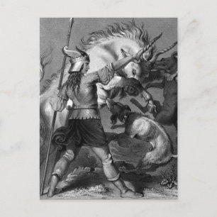 Carte Postale Femme viking avec sa voix et son casque ailé