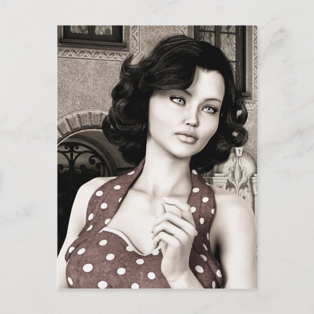 Carte Postale Femme Vintage (Devant)