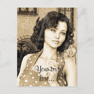 Carte Postale Femme Vintage