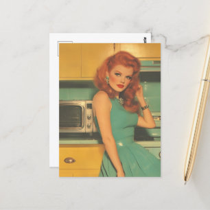 Carte Postale Femme vintage dans la cuisine