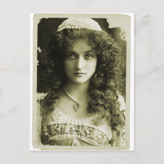 Carte Postale Femme vintage Retro Femme Sepia Portrait 20s
