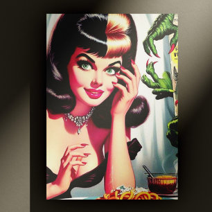 Carte Postale Femme vintage Vampire