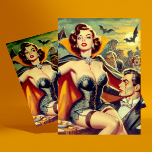 Carte Postale Femme vintage Vampire