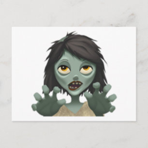 Carte Postale Femme Zombie - Emoji