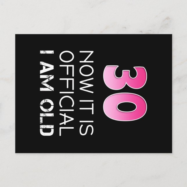 Carte Postale Femmes 30e anniversaire Chemise Femmes drôle. Main (Devant)