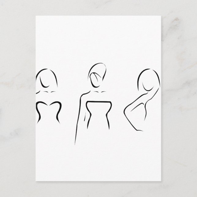 Carte Postale Femmes Abstraites avec de beaux décolletés (Devant)