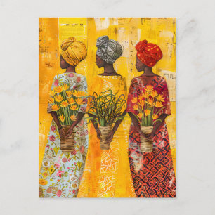 Carte Postale Femmes africaines avec des fleurs
